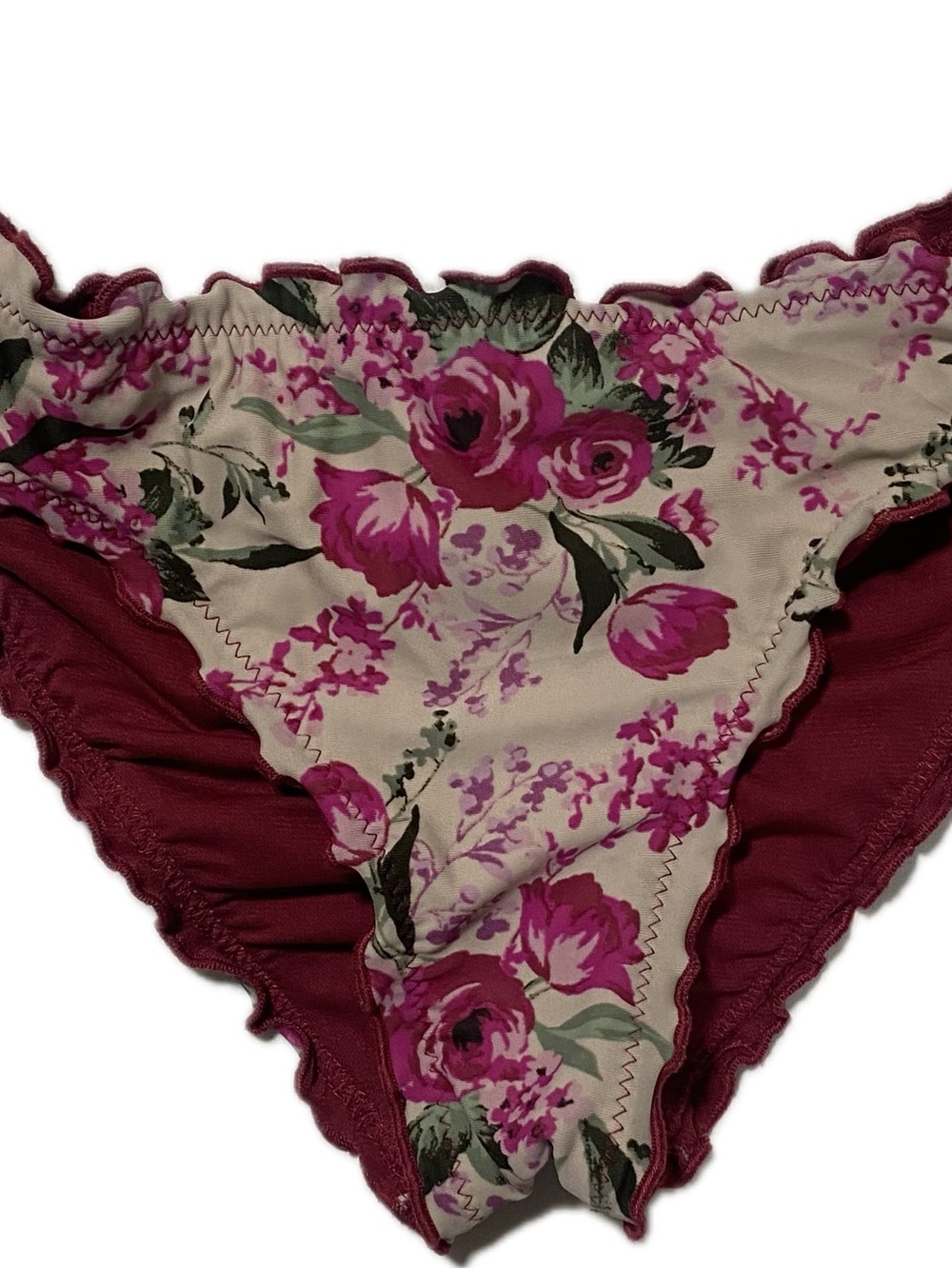 Mossimo Supply Co. Floral Bikini Bottoms in Burgundy and Pink